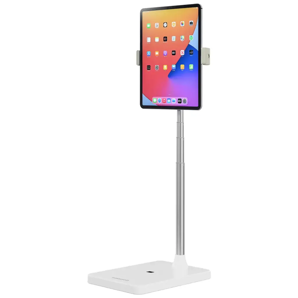 Porodo 360° Multifunctional Phone &amp; Tablet Holder with Extebdable Pole - White