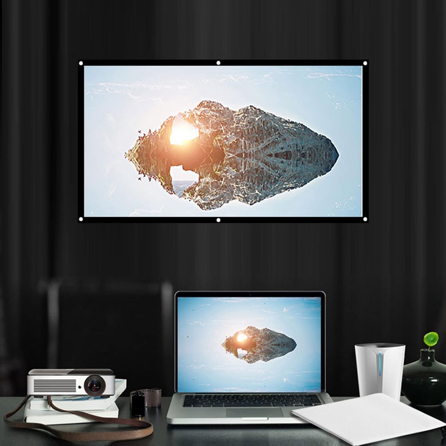 Foldable Projector HD Screen100 White