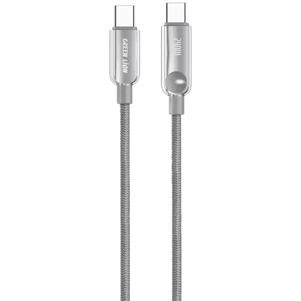 Green Lion 240W USB-C to USB-C Ultra Fast Charging 1m Braided Cable - Gray